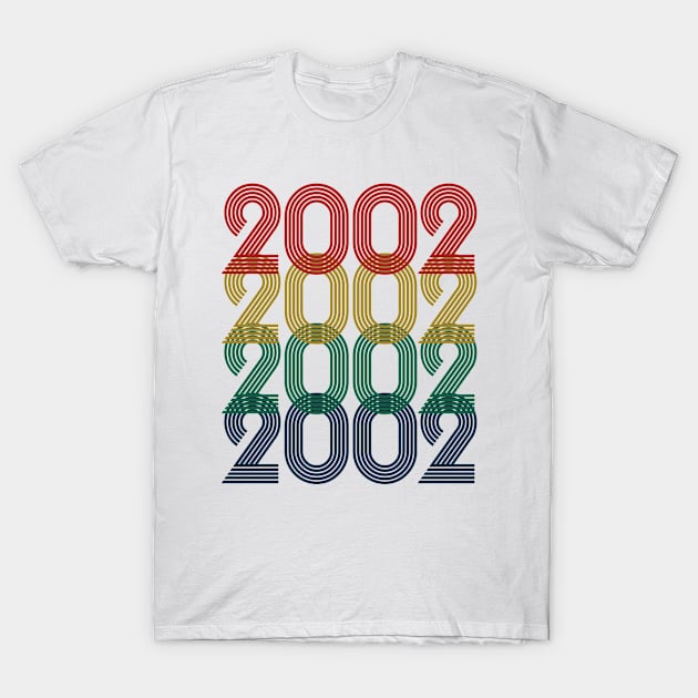 Cool Retro Year 2002 - Made In 2002 - 20 Years Old, 20th Birthday Gift For Men & Women T-Shirt by Art Like Wow Designs